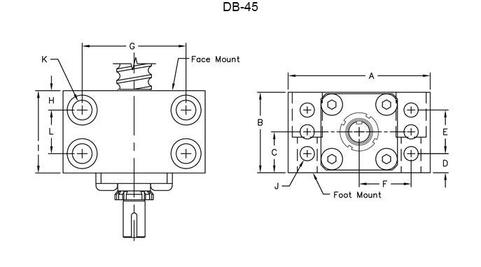 simple double bearing block DB45