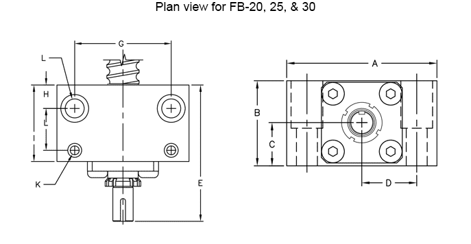 fixed double bearing block FB20-30