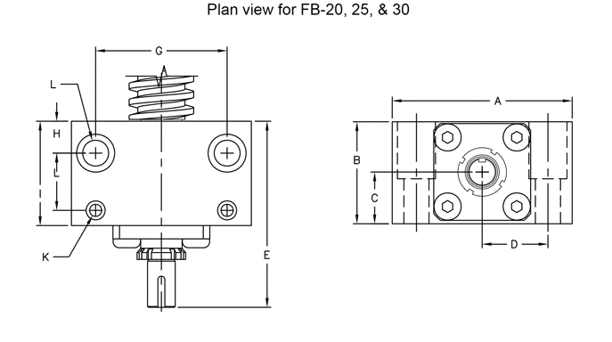 fixed double bearing block FB20-30