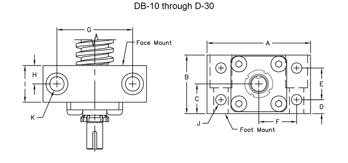 simple double bearing block DB10-30