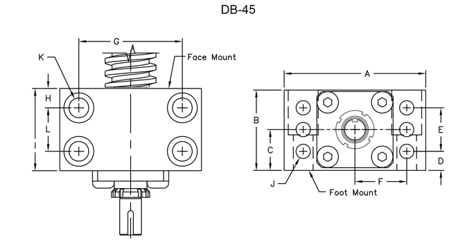 simple double bearing block DB45