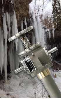 Stainless steel jack with icy background